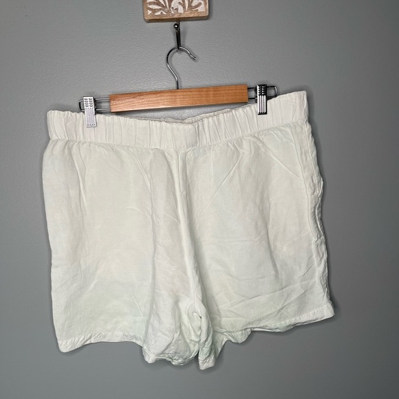 Madewell Linen-Blend Pull-On Pleated Shorts: Earth-Dyed Edition - Mint Botanical - Picture 5 of 12